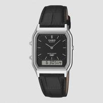 Casio Vintage digital watch - AQ230EL-1ADF / Vintage, Leather Band, Classic Watch, Authentic Casio black