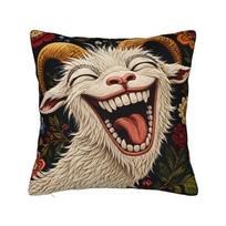 Screaming Goat  Pillowcases  Kawaii Pillow Case For Office Car Home Decor Soft Pillow Cover 40cmx40cm(16x16Inch) beige