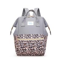 Schoolbag mommy bag new cow black and white color scheme multi-functional fashion mother and baby bag going out large capacity lightweight mommy bag gray