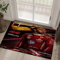 Lewis Hamilton Design Crystal Velvet Carpet Cozy Non?Slip Printed Rug For Bedroom Living Room Entrance 40cmx60cm