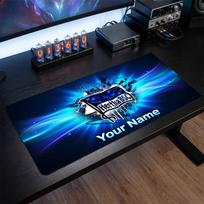 hertha bsc Custom Large Mouse Pad, Personalized Name Text Print, Football Logo Non‑Slip Desk Mat Gaming Gift 30cmx60cm blue