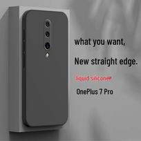 OnePlus 7 Pro Liquid Silicone Case, Full Edge Protective Cover gray