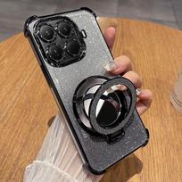 For Xiaomi 17T Pro Plating Glitter Mirror Holder Silicone Four Corners Shockproof Case for Mi 17 T Pro Magnetic Ring Stand Cover for xiaomi 17T pro juoda