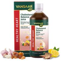 Vansaar 45+ Cholesterol Balance Juice, 1L | Cholesterol Care & Heart Health Supplement with Arjuna, Garlic & 6 Potent Herbs | Ayurvedic Supplement