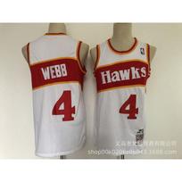 Vintage Atlanta Hawks Basketball Jersey Wilkins 21 Webb 4 Red White Embroidered Retro Sleeveless Sportswear Men Women XXL