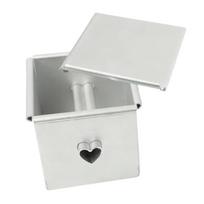 Long Toast Bread Mold Hollow Bread Loaf Pan Mousse Cake Tin Sandwich Bread Box  Travel Cake 8X8X8cm-Heart Square&lid