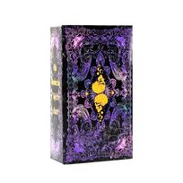 Taro kortos, vandeniui atsparios, Taro kaladės, Taro kortos su vadovu, Taro kortos pradedantiesiems, atsparios raukšlėms, violetinės spalvos One Size black