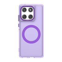 Magnetinis apsauginis dėklas su Magsafe žiedu, skirtas Motorola Moto Edge 60 Fusion Edge60 Pro 5G, saldainio spalvos, smūgiams atsparus dėklas For Edge 60 Fusion violetinė