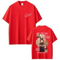 Britney Spears Oops I Did It Again Albumo Grafinis Marškinėlis Vyrams Moterims Mados Vintažiniai Per dydį Trumpomis Rankovėmis Marškinėliai Streetwear L raudona