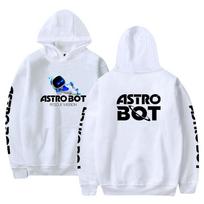 Mens Womens Hoodie Astro Bot Anime Hoodies Anime Streetwear Harajuku Casual Printed Hooded Pullover Sweatshirts XXXL balta