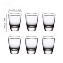 10ml/25ml/35ml Creative Wine Glass Transparent Shot Glass Cocktail Glass Household Drinking Glasses Bar Wine Cup New Year Gifts 6pcs gray