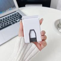 Skaidrus magnetinis kortelių laikiklis piniginė dėklas, skirtas Magsafe iPhone 16 15 14 13 Pro Max su sulankstomu telefono laikikliu, Macsafe kortelių lizdais, kišenėle A2 gray
