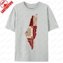Palestine Map Printed Graphic T Shirts Palestine Arabic Gaza Flag Tshirt For Unisex Unisex Classic Crewneck Casual Tshirt Tops 4XL gray