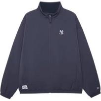 New Era FW24 MLB Logo Reversible Loose Warm Thick Stand Collar Long Sleeve Jacket Unisex jackets Navy-Blue 14385095 L black