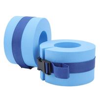 2Pcs EVA Foam Swim Aquatic Cuffs Water Aerobics Float Ring Ankles Arms Belts with Quick Release Buckle for Swim Fitness Training gray