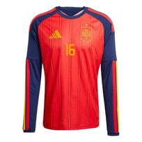 Adidas 2026 World Cup Spain National Team Rodri 16 Home Quick-Dry Crew Neck Soccer Jersey Fan Version Men jersey JZ5786-16 3XL red