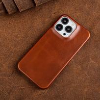 Genuine Leather Case For Iphone 14 Pro Max Cover Luxury Business Phone Aesthetic Vintage Retro For Iphone 13 12Pro 15 XR Coque For iphone13 Pro Max brown