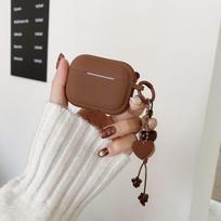 For Airpods 4 Case Solid Liquid Silicone Soft Earphone Protective Cover for Airpod Pro 2 1 3 Cases Love Charm Pendant New For Airpods4 brown
