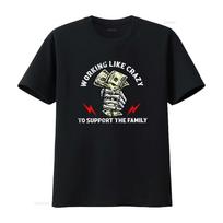 On Back Working Like Crazy To Support Lazy T Shirt vintage Washed homme Comfortable Slightly S S black