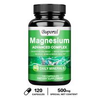 Buporai Magnesium 500mg Capsules 120 Count — Mineral Support, Bone Health, Muscle Support 120*1