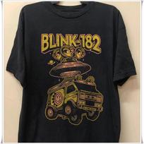 Blink-182 Aliens Exist Pop Punk Rock Song Black Cotton Graphic Tee XXXL black