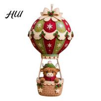 Christmas Gift for Craft Enthusiasts Hot Air Balloon DIY Kit, 3D Felt Hanging Ornament Sewing Santa Handmade Seasonal Ideas Snowman Reindeer E