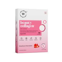 WELLBEING NUTRITION Beauty Korean Marine Collagen|Type 1 & 3 Peptides, Hyaluronic Acid, Astaxanthin, Biotin, Vit C|Hydration, Elasticity, Hair Grow