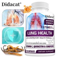 Lung Cleansing and Detox Capsules - Vitamin C, Vitamin K2, Quercetin, Bromelain - Supports bronchial and respiratory | 1 pcs 60 tablets