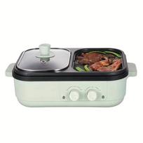 Independent Temperature Control Hot Pot Machine Non-Stick Pan Barbecue Machine  Family Use US žalia