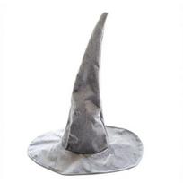 60cm aksominė burtininko skrybėlė, raganos skrybėlė, spalvinga raganos skrybėlė, susukta skrybėlė, vielinė skrybėlė, klostuota smailėta skrybėlė, pailginta skrybėlė 60centimeter hat pilka