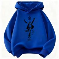 Naujas vaikų gobtuvas Michael Jackson Retro raidės figūros spaudinys Puloveris Vaikams Berniukams Mergaitėms Laisvalaikio Vintage Mados Gobtuvas 150 blue