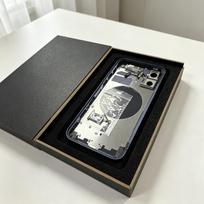 Galinio korpuso baterijos dangtelis, skirtas iPhone 12, paverčiantis jį 17 Pro, „pasidaryk pats“, 12 panašus į 17 Pro, su dėklu Blue 12 to 17pro gray