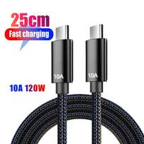 120W 10A Fast Charger PD Dual USB C To Type C Charging Cable High-speed Data Transfer Wire Cord For iPhone Samsung Mi Data Cord 2m gray