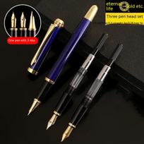 Trijų dalių rašiklių rinkinys, skirtas mokiniams praktikuoti kaligrafiją, įsisavinti rašalą, keisti rašalo maišelius, rašyti meną, biuro rašikliai Three pen heads 0.38-0.5-0.8 gray