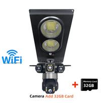 Multi-Functional Solar Street Light & Monitor – 2-in-1 Lighting, 3-Lens 3-Screen Security Camera WIFI Version+32g Card