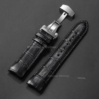 Veršienos odos laikrodžio apyrankė Tissot T035 627/407/617 dirželiui Drugelio sagties apyrankė Lenktas galas Verslo dirželis 22mm 23mm 24mm 24mm&no logo black