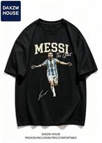 Vintage Lionel Messi Shirt Football Soccer Custom Design High Quality Argentina Inter Miami T Shirt Fashion Fashion Streetwear 4XL black