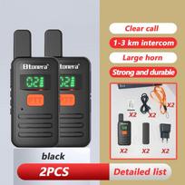 BTDX 2 pcs Mini Walkie Talkie PMR 446 Portable Two-way Radio ht PTT Walkie-talkies M9 Portable Radio for Hunting Cafe US juoda