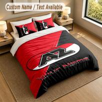 Bedding Set 1 Duvet Cover 2 Pillowcases AZ Alkmaar Print Soft Bed Linen Bedroom Decor 135cmx200cm red