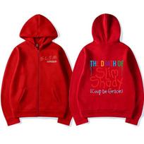 Reperis Eminem The Death of Slim Shady Albumas Užtraukiama Hoody Vyrams Moterims Drabužiai Mada Su Užtrauktuku Hoody Megztinis Vintage Megztiniai XL red