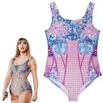 Taylor Swift Stage Costume Cosplay Jumpsuit With Breathable Polyester For Girls And Women Pink Swimsuit,Adult 190 gray