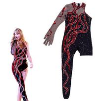 Taylor Swift Stage Costume Cosplay Jumpsuit With Breathable Polyester For Girls And Women Red,Adult 180 gray