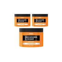 KUNDAL Macadamia Sugar Body Scrub Baby Powder 550g Exfoliating Smoothing Dead Skin Care 550g Korean Skincare K-Beauty 3 Pieces Bundle