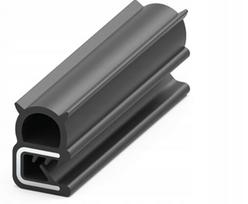 Kraštinė sandarinimo juosta 1,5-3,0 mm Epdm su šoniniu burbulu - juoda
