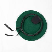 Wool, Warm Hemming Beret, Men'S And Women'S Bud Hats, Security Guard Job, Professional Hat xl60cm or above žolės žalia spalva