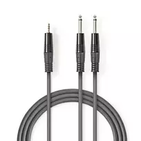 Nedis Stereo Audio Cable | 2x 6.35 mm Male - 3.5 mm Male | 1.5 m | Grey