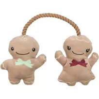 Trixie Plush toy - Xmas gingerbread couple on rope, plush/rope, 22 cm