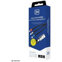 3MK Hyper Cable N-SERIES 6w1 USB-C/A to USB-C/MicroUSB/Lightning/ 1.2m QC 3 black