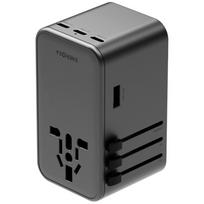 Energea TravelWorld Adapter GaN 160W PD 3xUSB-C/USB-A gunmetal wall charger