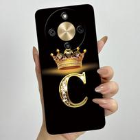Dėklas Honor Magic 8 Lite Karūna Initial Letter Minkštas Skystas Silikonas Atsparus Smūgiams Dangtelis Coque For Honor Magic8 Lite 5G Case Funda Honor Magic8 Lite beige